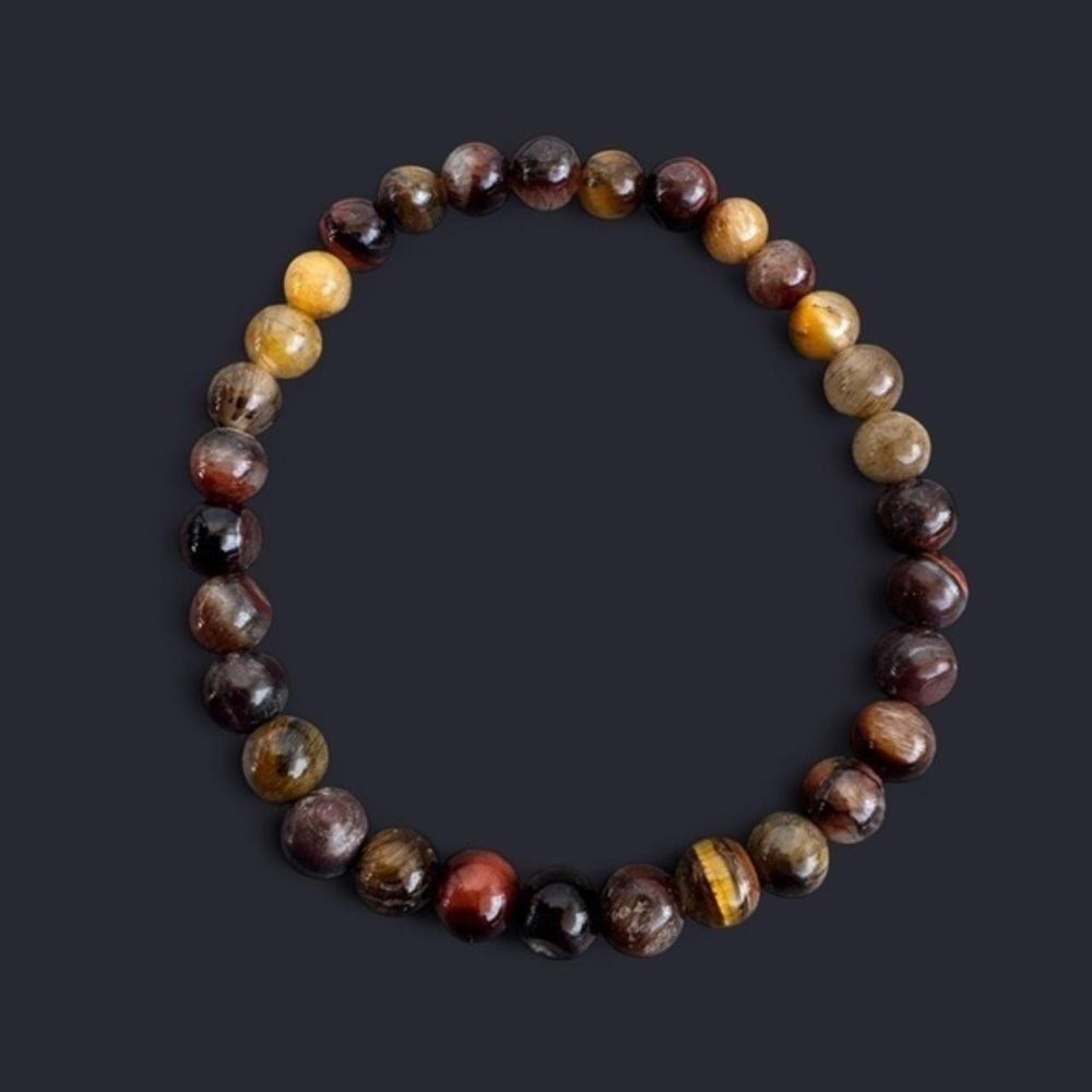 Tiger’s Eye Gemstone Bead Bracelet 6mm